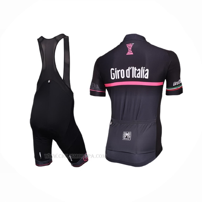2016 Ropa Ciclismo Giro d'Italia Negro Rojo Mangas Corta y Culotte Corto